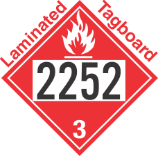 Flammable Class 3 UN2252 Tagboard DOT Placard