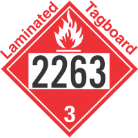 Flammable Class 3 UN2263 Tagboard DOT Placard