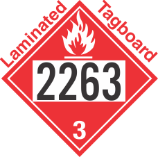 Flammable Class 3 UN2263 Tagboard DOT Placard