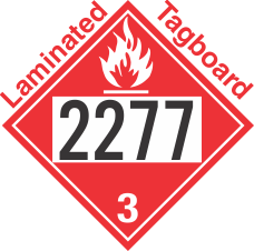 Flammable Class 3 UN2277 Tagboard DOT Placard