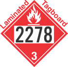 Flammable Class 3 UN2278 Tagboard DOT Placard