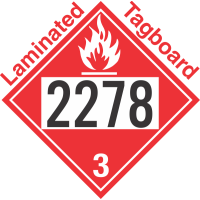 Flammable Class 3 UN2278 Tagboard DOT Placard