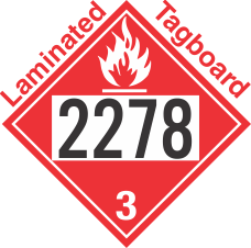 Flammable Class 3 UN2278 Tagboard DOT Placard