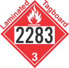 Flammable Class 3 UN2283 Tagboard DOT Placard