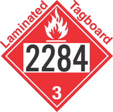 Flammable Class 3 UN2284 Tagboard DOT Placard