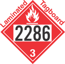 Flammable Class 3 UN2286 Tagboard DOT Placard