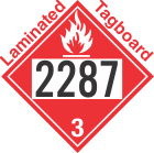 Flammable Class 3 UN2287 Tagboard DOT Placard