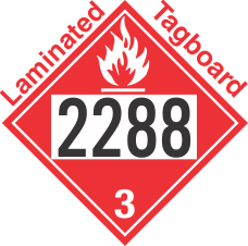 Flammable Class 3 UN2288 Tagboard DOT Placard