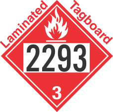 Flammable Class 3 UN2293 Tagboard DOT Placard