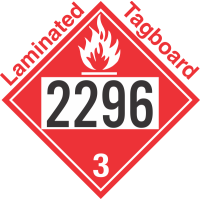 Flammable Class 3 UN2296 Tagboard DOT Placard