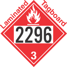 Flammable Class 3 UN2296 Tagboard DOT Placard