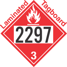 Flammable Class 3 UN2297 Tagboard DOT Placard