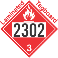 Flammable Class 3 UN2302 Tagboard DOT Placard