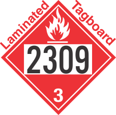 Flammable Class 3 UN2309 Tagboard DOT Placard