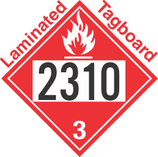 Flammable Class 3 UN2310 Tagboard DOT Placard