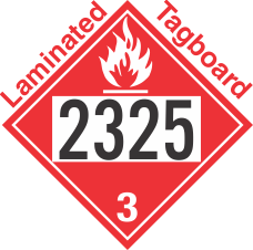 Flammable Class 3 UN2325 Tagboard DOT Placard