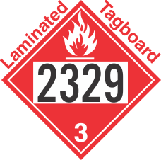Flammable Class 3 UN2329 Tagboard DOT Placard