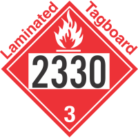 Flammable Class 3 UN2330 Tagboard DOT Placard