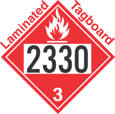 Flammable Class 3 UN2330 Tagboard DOT Placard