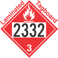 Flammable Class 3 UN2332 Tagboard DOT Placard