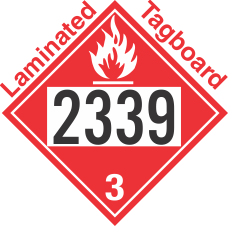 Flammable Class 3 UN2338 Tagboard DOT Placard