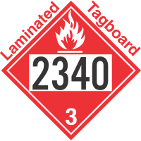 Flammable Class 3 UN2340 Tagboard DOT Placard