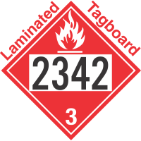 Flammable Class 3 UN2342 Tagboard DOT Placard