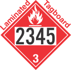 Flammable Class 3 UN2345 Tagboard DOT Placard