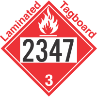 Flammable Class 3 UN2347 Tagboard DOT Placard