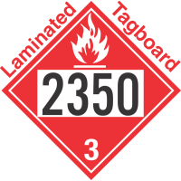 Flammable Class 3 UN2350 Tagboard DOT Placard