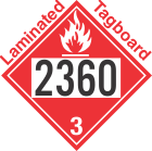 Flammable Class 3 UN2360 Tagboard DOT Placard