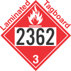 Flammable Class 3 UN2362 Tagboard DOT Placard