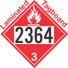 Flammable Class 3 UN2364 Tagboard DOT Placard