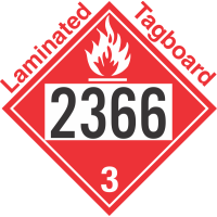 Flammable Class 3 UN2366 Tagboard DOT Placard