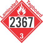 Flammable Class 3 UN2367 Tagboard DOT Placard