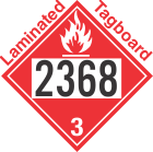 Flammable Class 3 UN2368 Tagboard DOT Placard