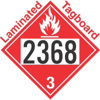 Flammable Class 3 UN2368 Tagboard DOT Placard