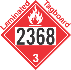 Flammable Class 3 UN2368 Tagboard DOT Placard