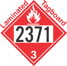 Flammable Class 3 UN2371 Tagboard DOT Placard