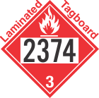 Flammable Class 3 UN2374 Tagboard DOT Placard