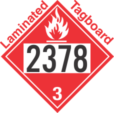Flammable Class 3 UN2378 Tagboard DOT Placard