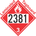 Flammable Class 3 UN2381 Tagboard DOT Placard