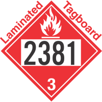 Flammable Class 3 UN2381 Tagboard DOT Placard