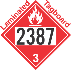 Flammable Class 3 UN2387 Tagboard DOT Placard