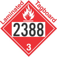 Flammable Class 3 UN2388 Tagboard DOT Placard