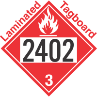 Flammable Class 3 UN2402 Tagboard DOT Placard