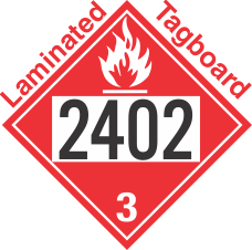 Flammable Class 3 UN2402 Tagboard DOT Placard