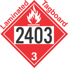 Flammable Class 3 UN2403 Tagboard DOT Placard