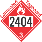 Flammable Class 3 UN2404 Tagboard DOT Placard