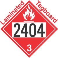 Flammable Class 3 UN2404 Tagboard DOT Placard